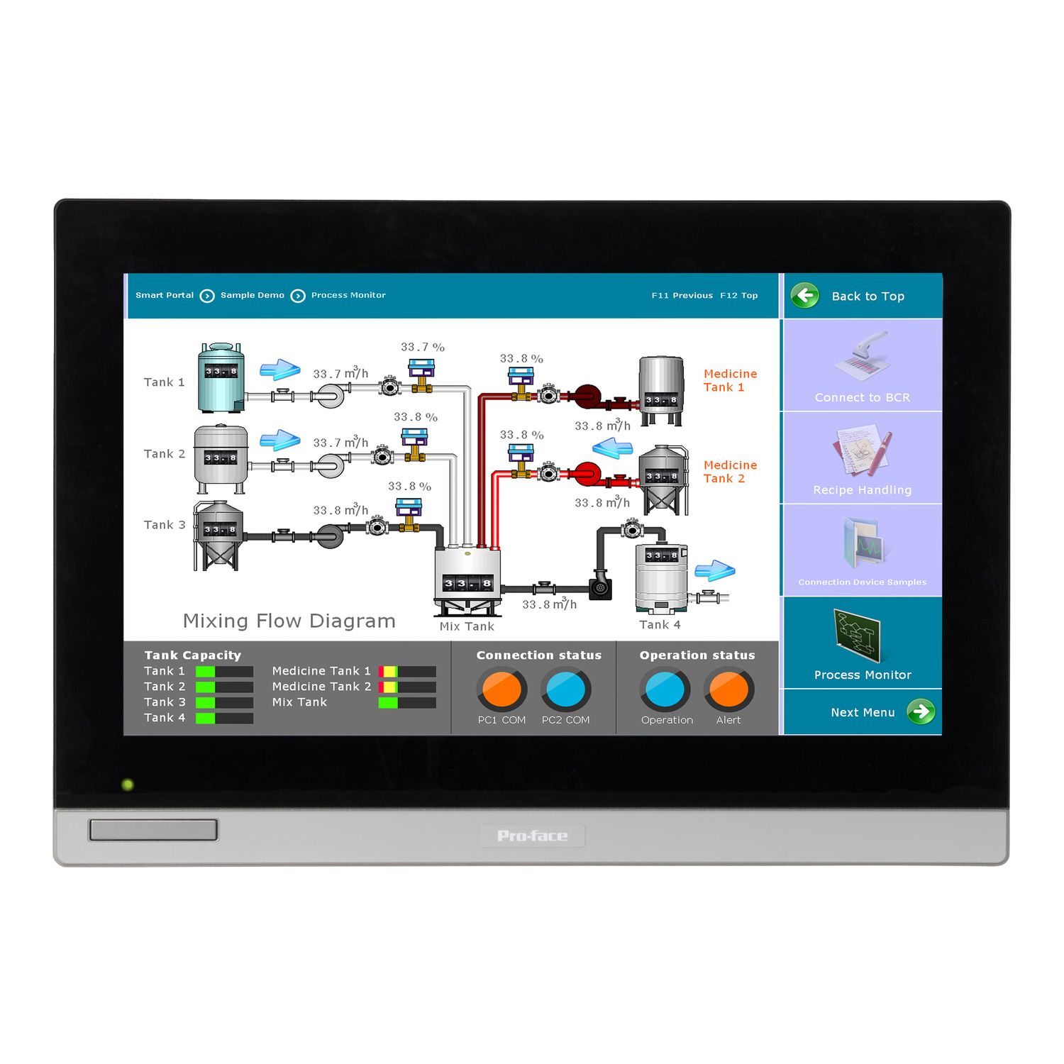 Picture of 19W touch panel display, FWXGA, PCAP, Modular, Front USB, 12-24VDC