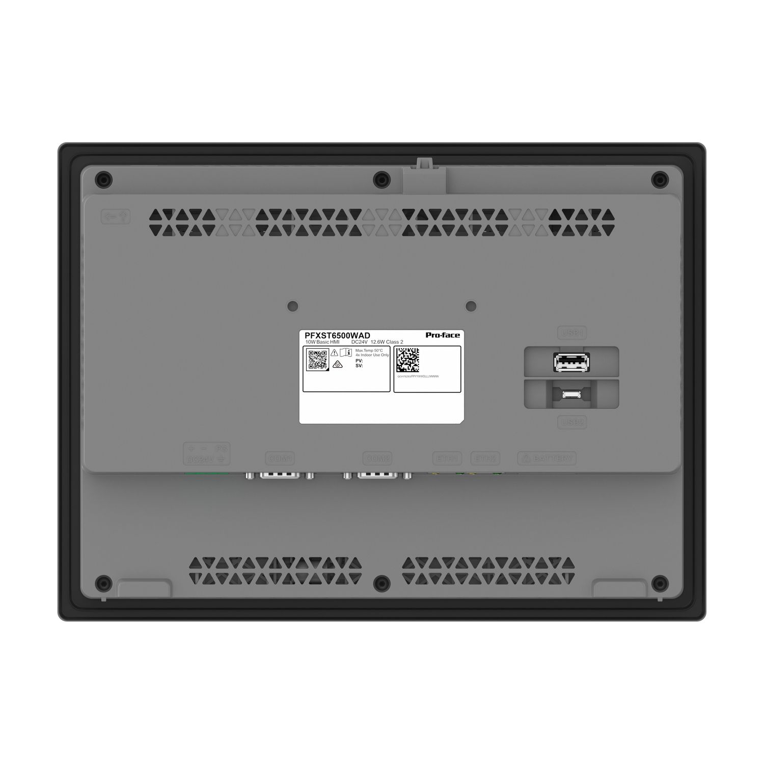 Picture of 10"W touch panel display, 2COM, 2Ethernet, USB host&device, 24VDC
