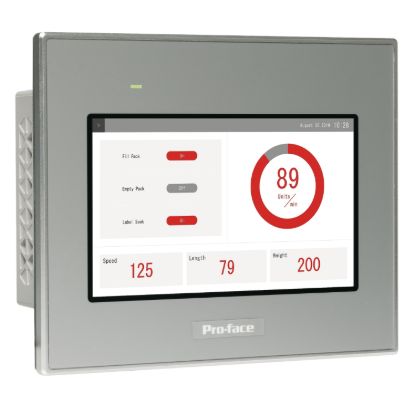 Picture of 4"W touch panel display, 1COM, 2Ethernet, USB host&device, 24VDC