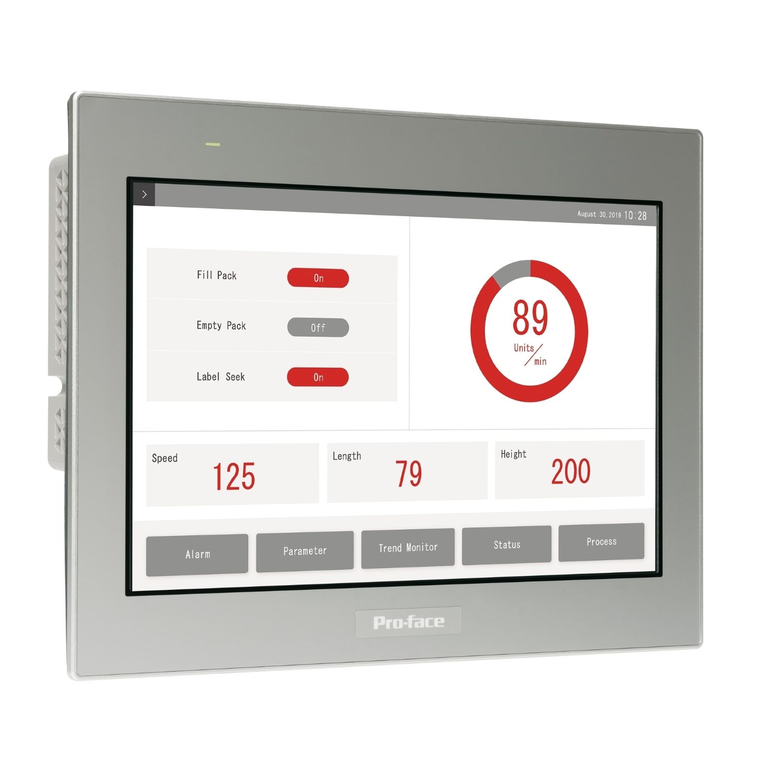 Picture of 7"W touch panel display, 2Ethernet, USB host, 24VDC