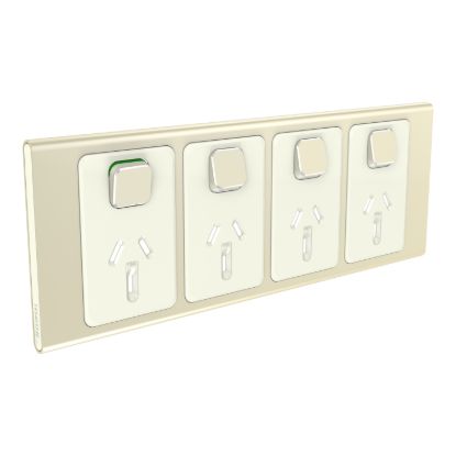 Picture of Styl Quad Power Point Skin, Clipsal Iconic, Horizontal Mount, 250V, 10A