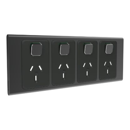Picture of Styl Quad Power Point Skin, Clipsal Iconic, Horizontal Mount, 250V, 10A