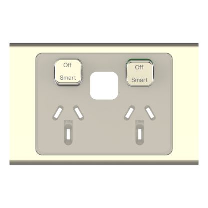 Picture of Styl Skin Connected Socket, Clipsal Iconic, Wiser, Horizontal Twin