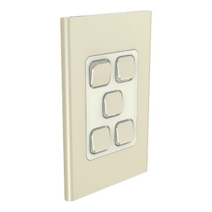 Picture of Styl Switch Plate Skin, Clipsal Iconic, Vertical/Horizontal, 5 Gang