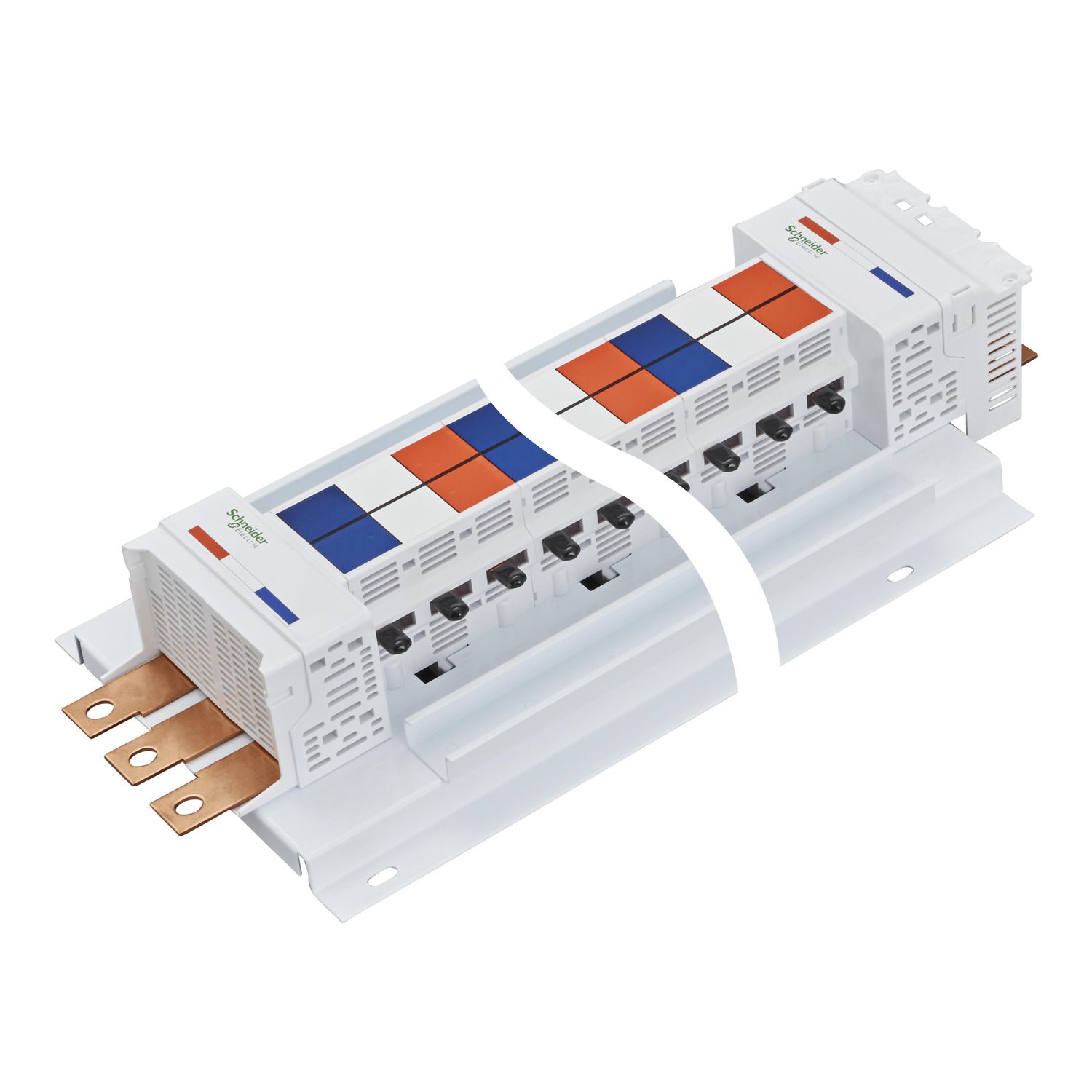 Picture of SAU Chassis, Acti9, 400A, 3Ph, 30 poles, 27mm for C120 MCB, dual feed