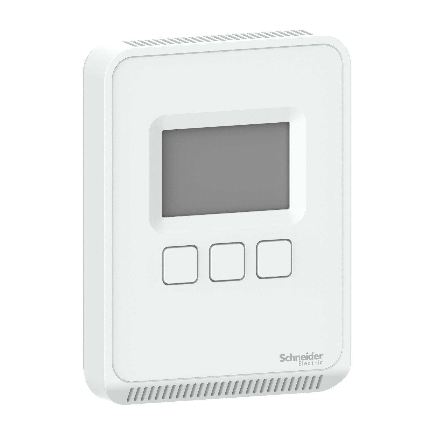 Picture of Sensor, SpaceLogic SLP Series, room, CO2, VOC, temperature, segmented LCD, BACnet MSTP/Modbus outputs, matte white housing
