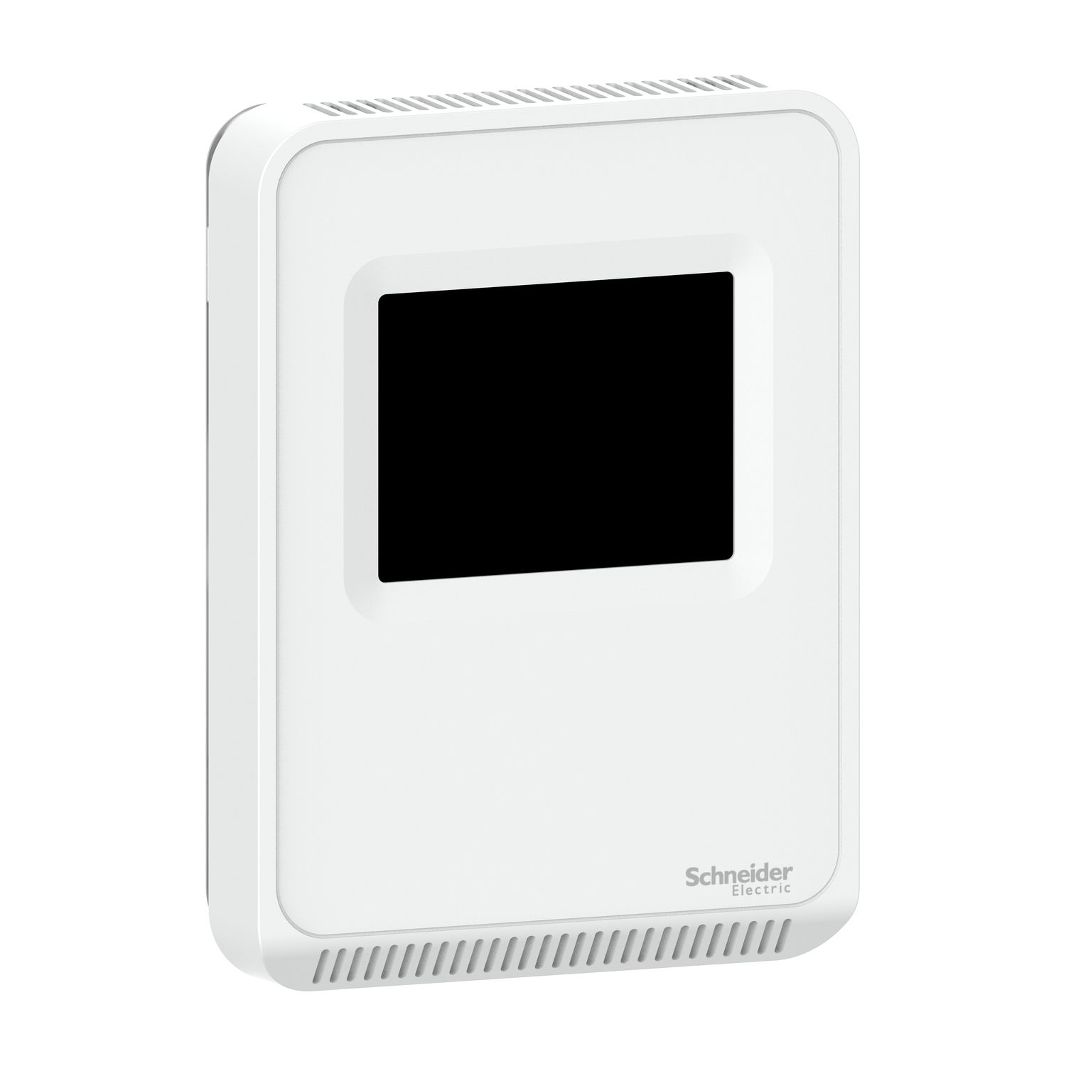 Picture of Sensor, SpaceLogic SLP Series, air quality, CO2, VOC, temperature, room, color touchscreen, BACnet MSTP/Modbus, matte white housing