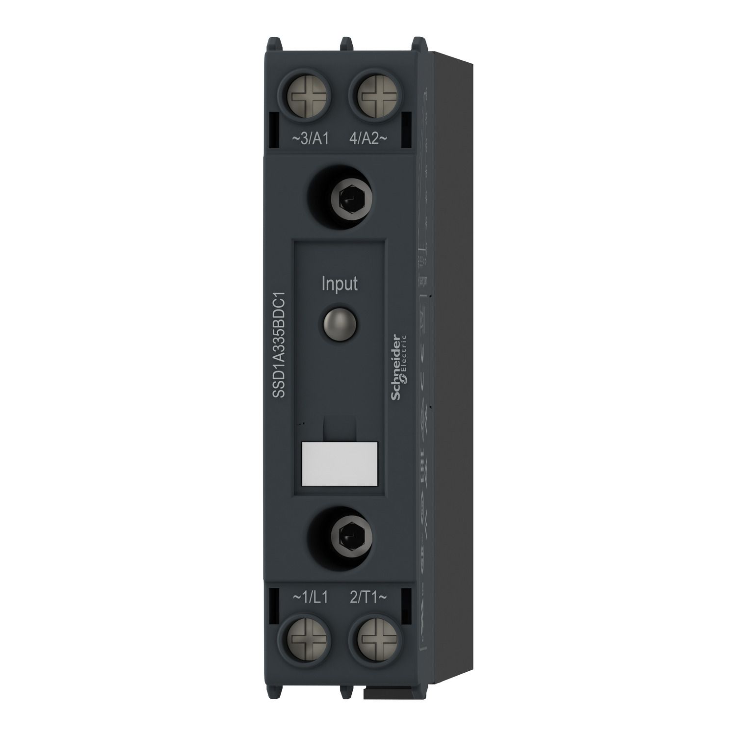 Picture of DIN rail mount relay,  Harmony Solid State Relays, 35A, zeroVoltage switching, input 90â€¦280V AC/DC, output 48...600V AC