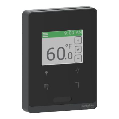 Picture of SmartX Cover Plate, for Sensor Base, Touchscreen, with 4 Buttons Light/Blind, PIR, Optimum Black Cover