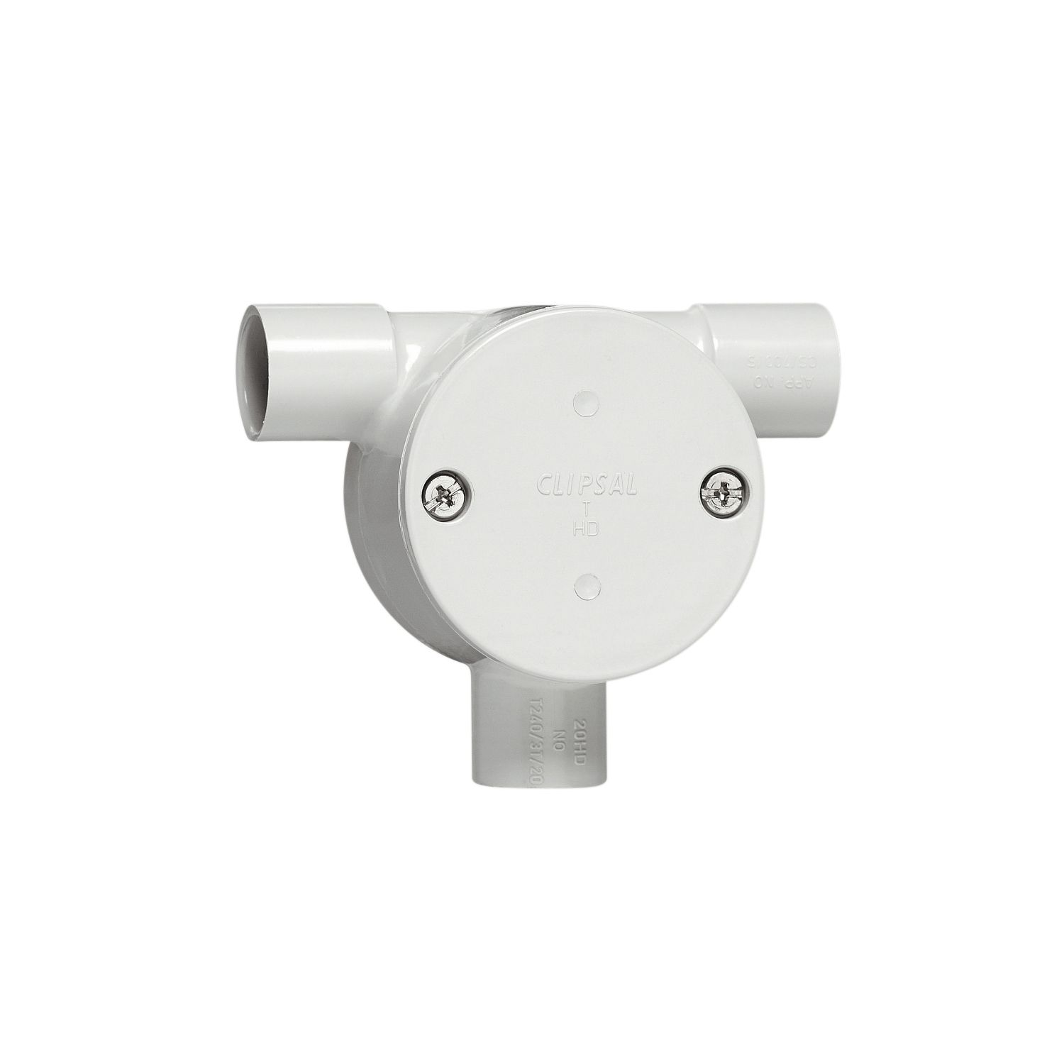 Picture of Tangential Junction Box, Clipsal - Cable Management, 20mm I.D, 3 Way Entry, T-type