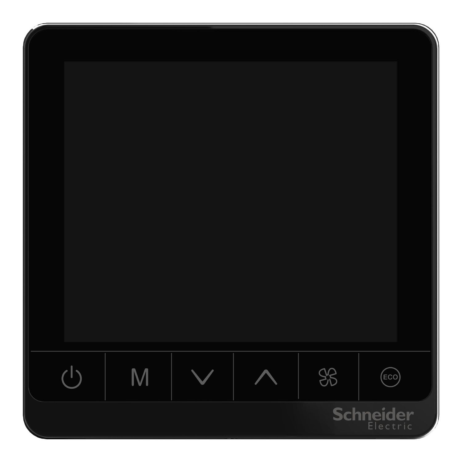 Picture of Thermostat, Spacelogic, fan coil on/off, networking, touchscreen, 4P, 3 fan, modbus, 240V, black