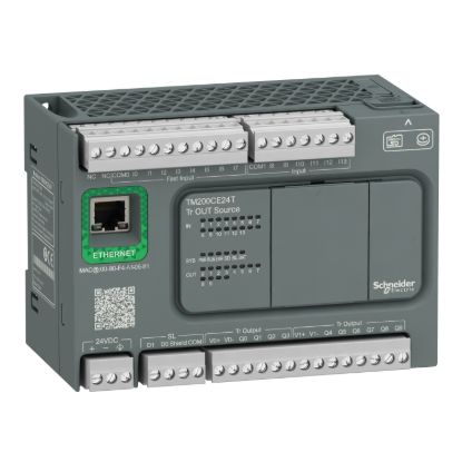 Picture of controller, Modicon Easy M200, 24 IO, transistor source, Ethernet