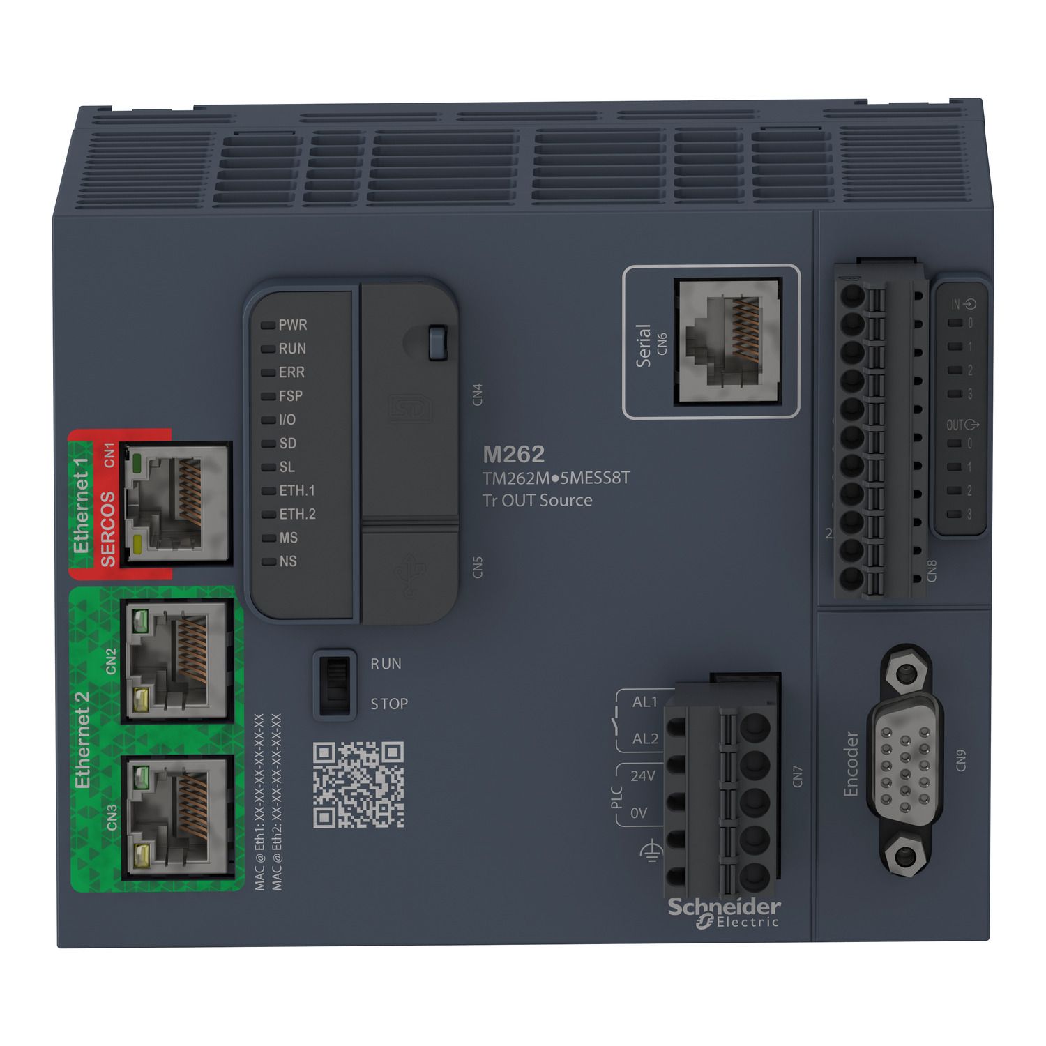 Picture of motion controller, Modicon M262, 5ns per instruction, Ethernet, Sercos