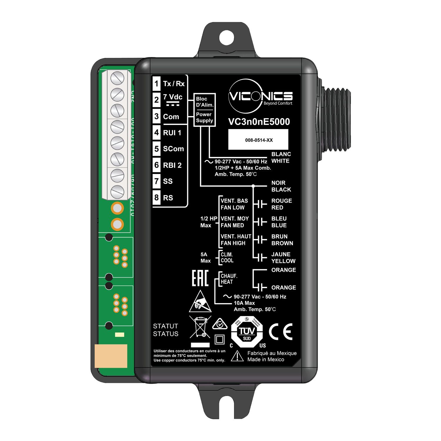 Picture of Relay Pack for Line-voltage FCU, 90 to 277 VAC 50/60 Hz, 2/4 Pipes, SER models, On-Off, 1 H/C out, 1 cool out, 3 fan outs