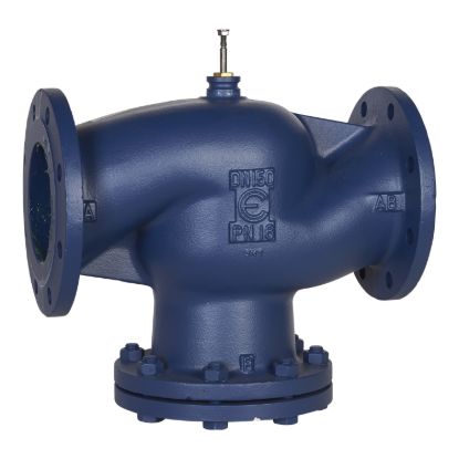 Picture of VG221F Globe Valve, 2-Way, DN150, Kvs 300 m³/h, ISO Flanged,  Brass Plug, EPDM Seals, Stem Up Closed.
