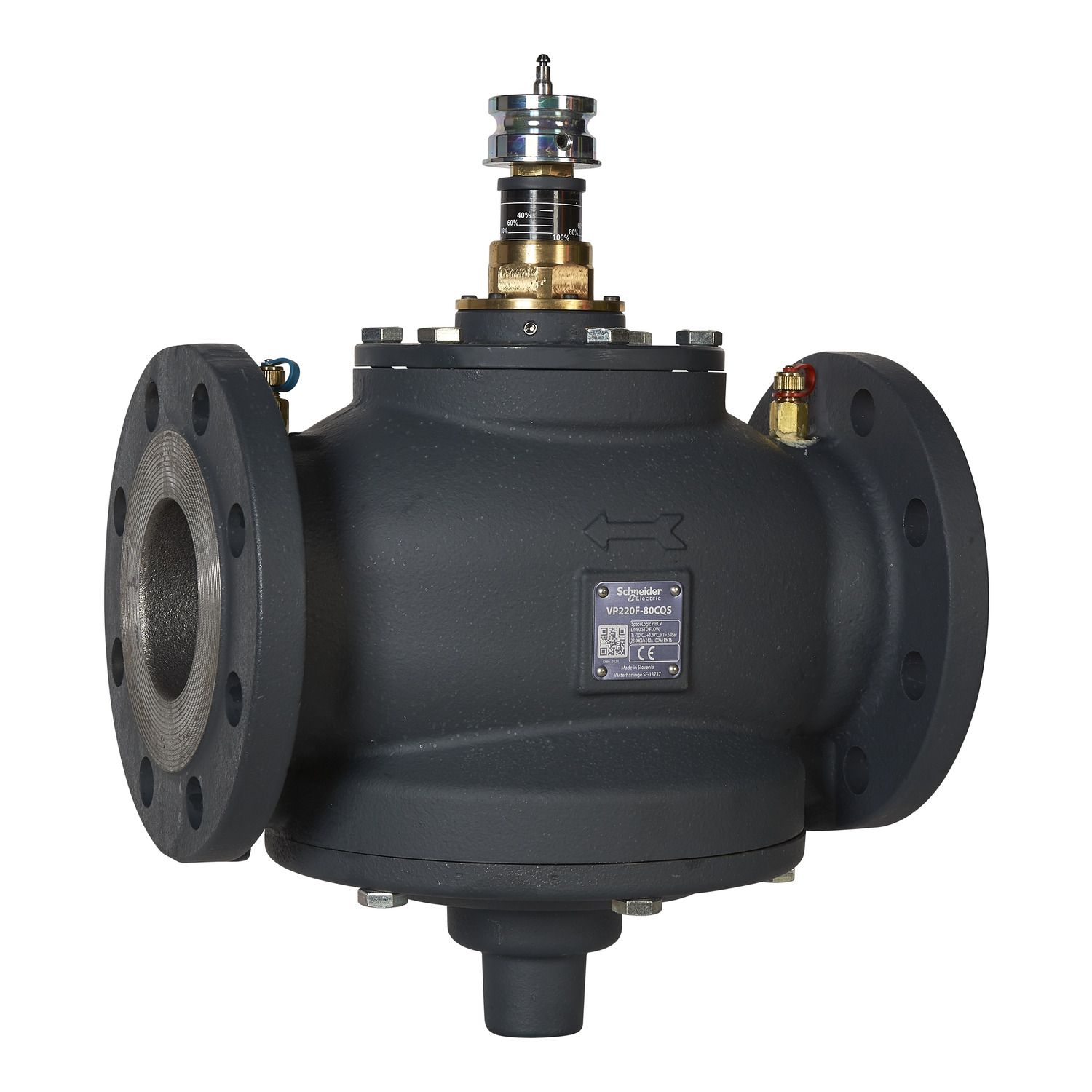 Picture of SpaceLogic VP220F PIBCV (PICV), 2-Way, PN16, DN100, Flanged, Standard Flow: 15.2...38 m³/h (4.2...10.6 l/s).