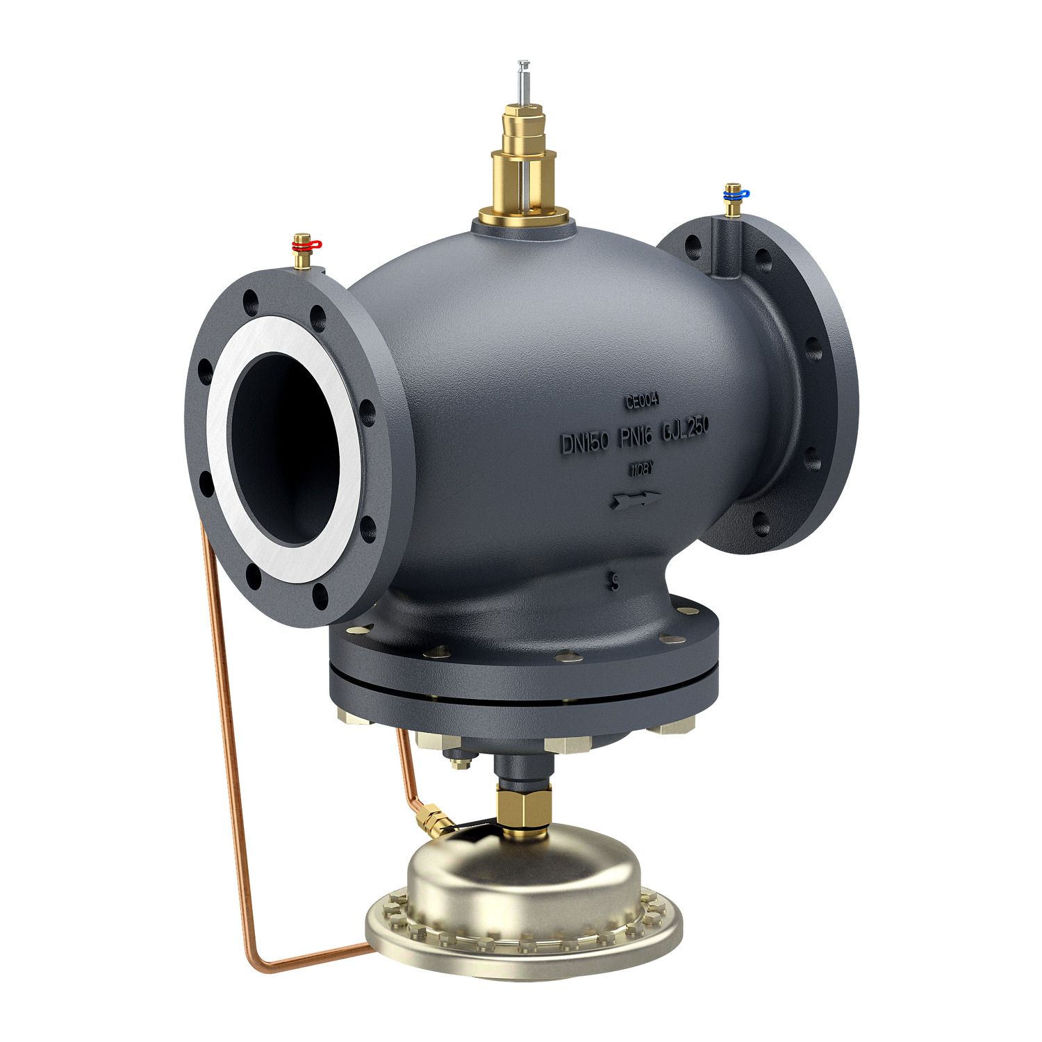 Picture of SpaceLogic VP221F PIBCV (PICV), 2-Way, PN16, DN150, Flanged, Standard Flow: 58...145 m³/h (16...40 l/s).