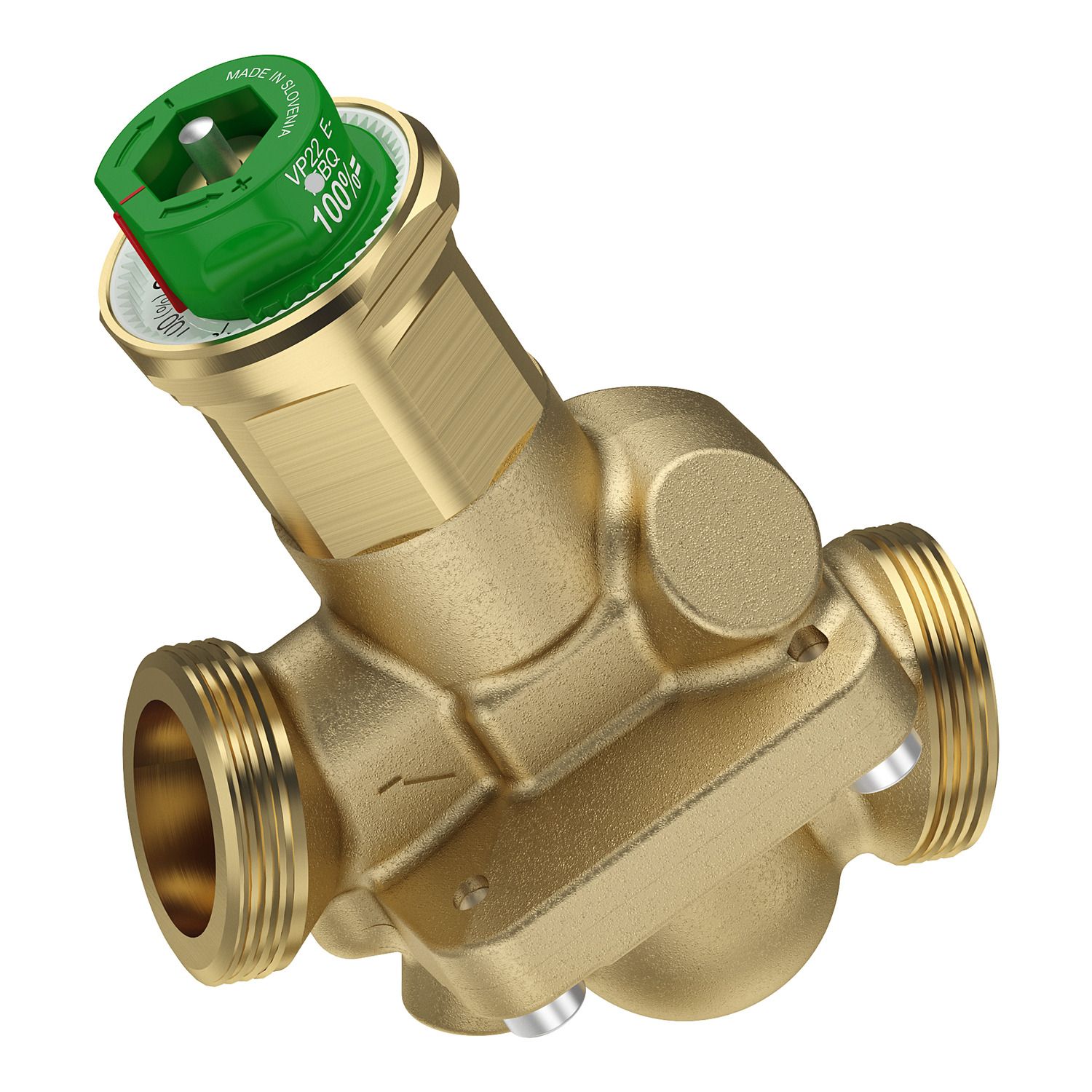 Picture of SpaceLogic VP229E PIBCV (PICV), 2-Way, PN16, DN20, G1 Ext. Thread, High Flow: 0.34…1.7 m³/h (...0.47 l/s), No PT plugs.