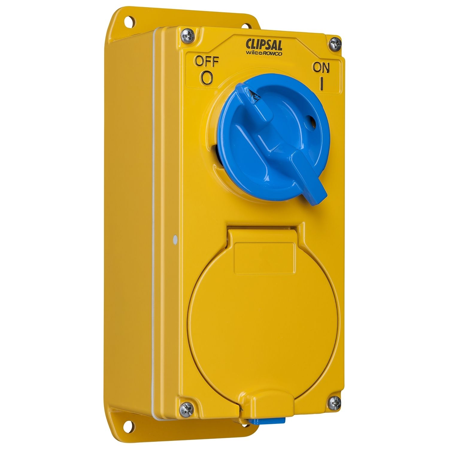 Picture of Switched Socket Outlet Combination, Metal Clad, 2 Gang, 20A, 500V, 5 Round Socket