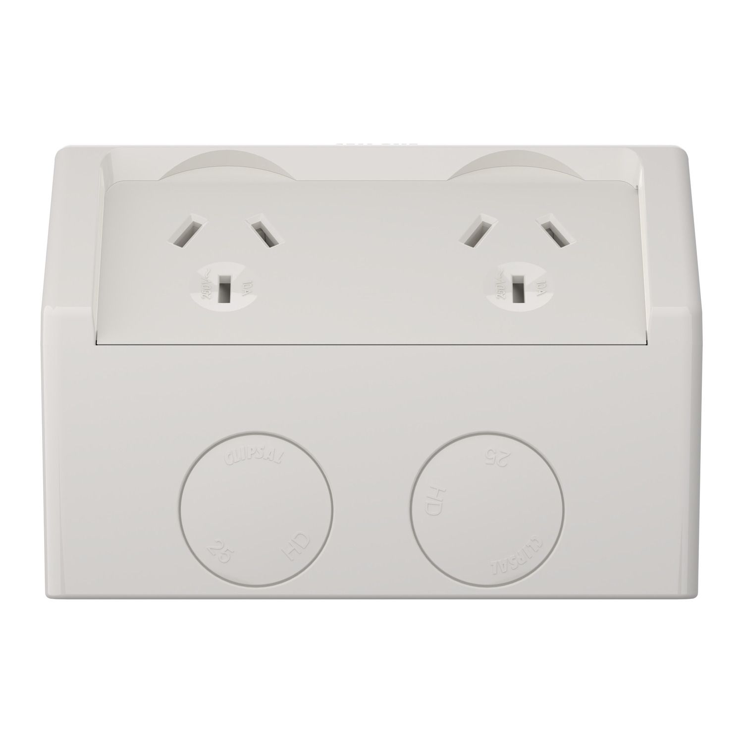 Picture of Twin Socket with Extra Switch, Weathershield, 10A, 250VAC, IP54