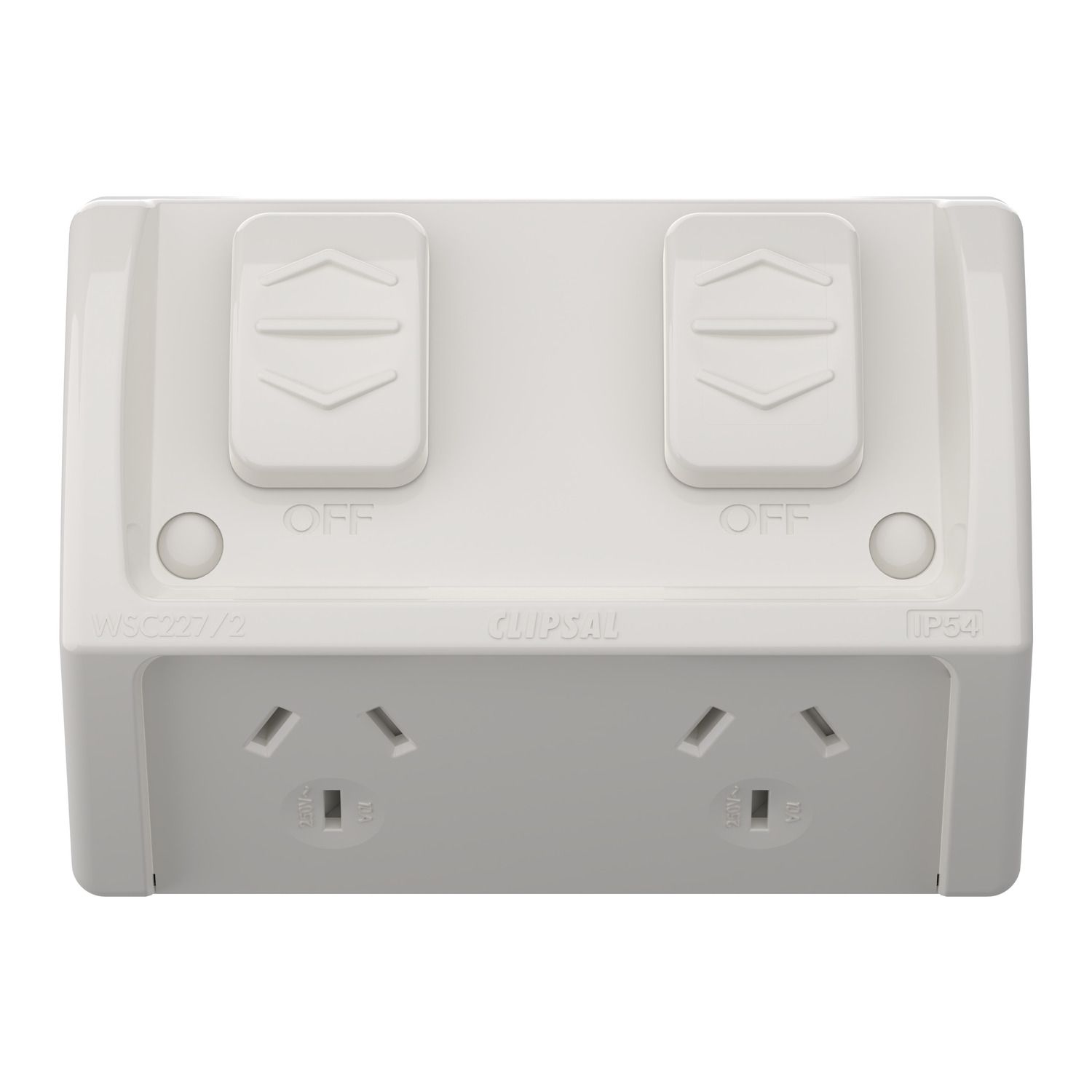 Picture of Socket, Weathershield, Flush, Twin, 10A, 250VAC, IP54