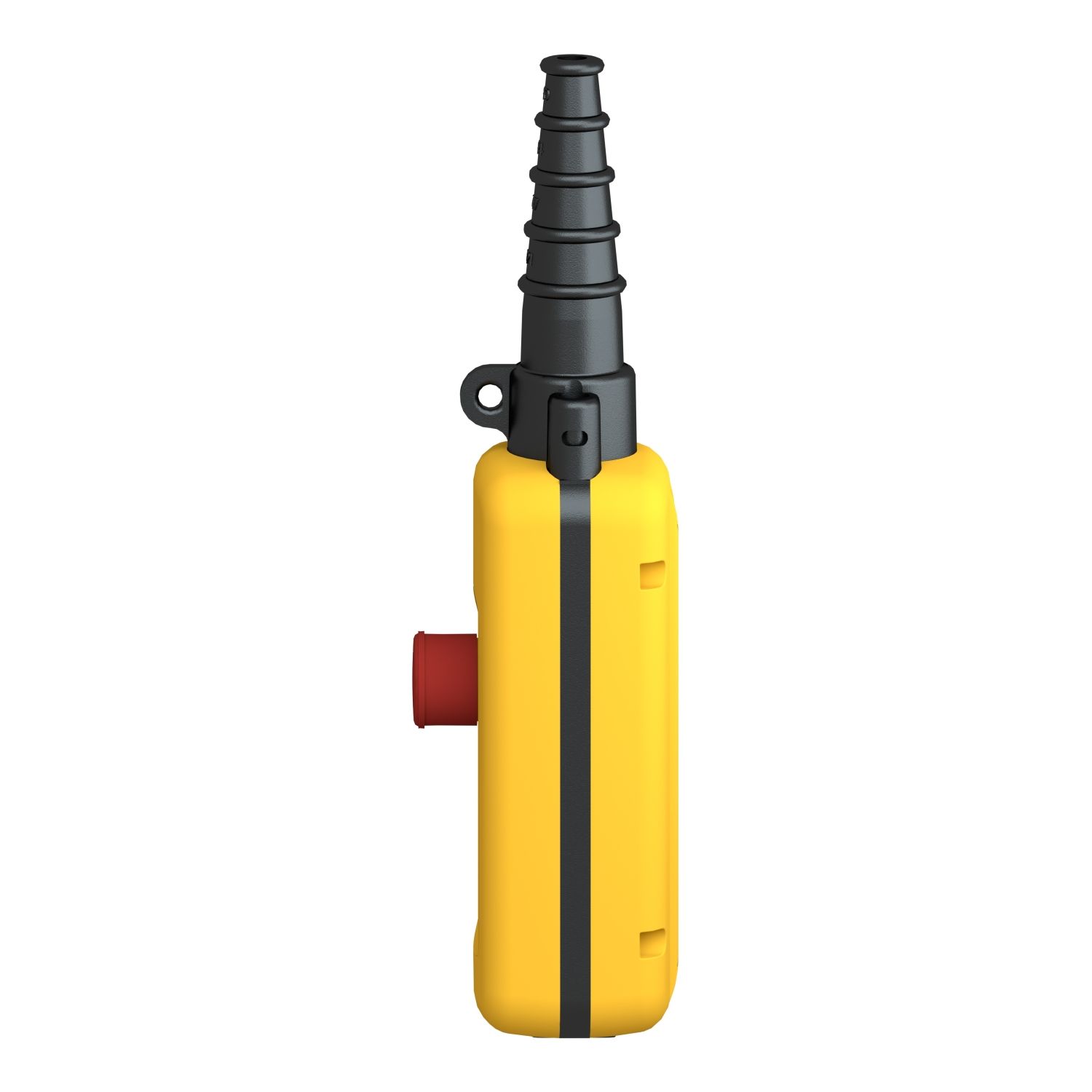 Picture of Pendant control station, Harmony XAC, plastic, yellow, 2 push buttons with 1NO, 1 emergency stop NC