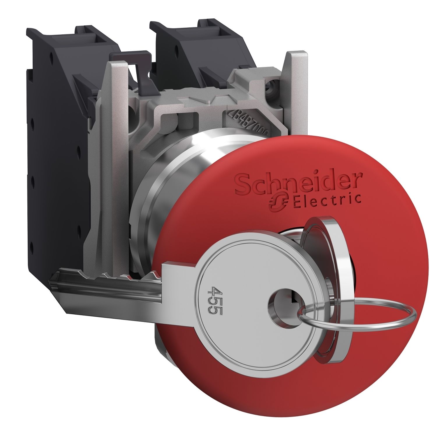 Picture of Complete emergency stop push button, Harmony XB4, Explosive atmosphere, 455 key RELEASE