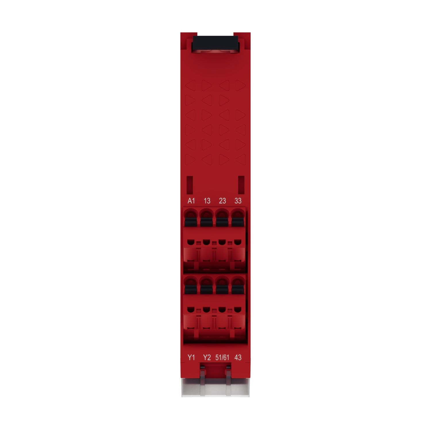 Picture of safety module, Harmony XPS, estop or guard, connected to supply terminals 48 to 240V AC or DC , no inputs, spring
