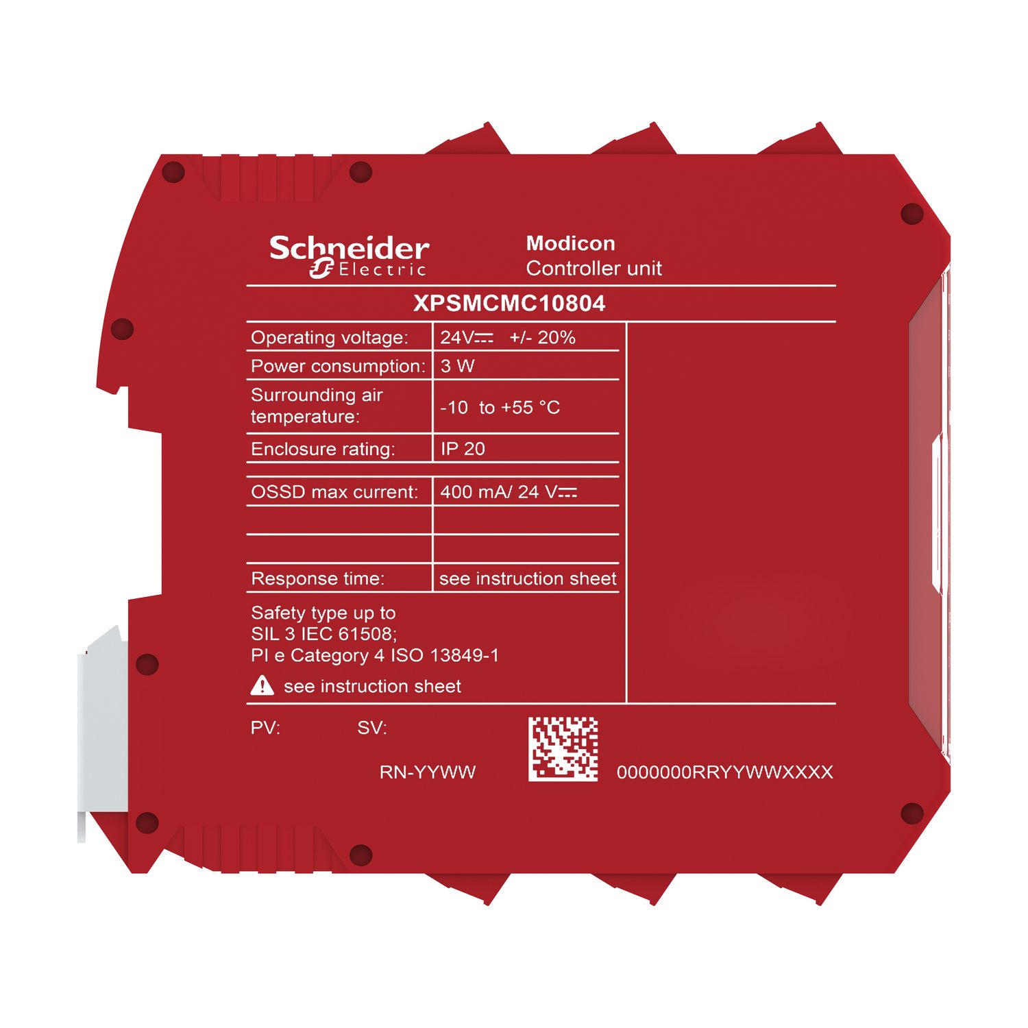 Picture of Safety controller, Modicon MCM, 8 inputs 4 outputs, monitors expansion modules, screw
