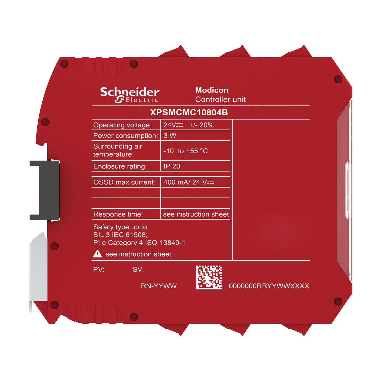 Picture of Safety controller, Modicon MCM, 8 inputs 4 outputs, combined with backplane expansion connector, screw