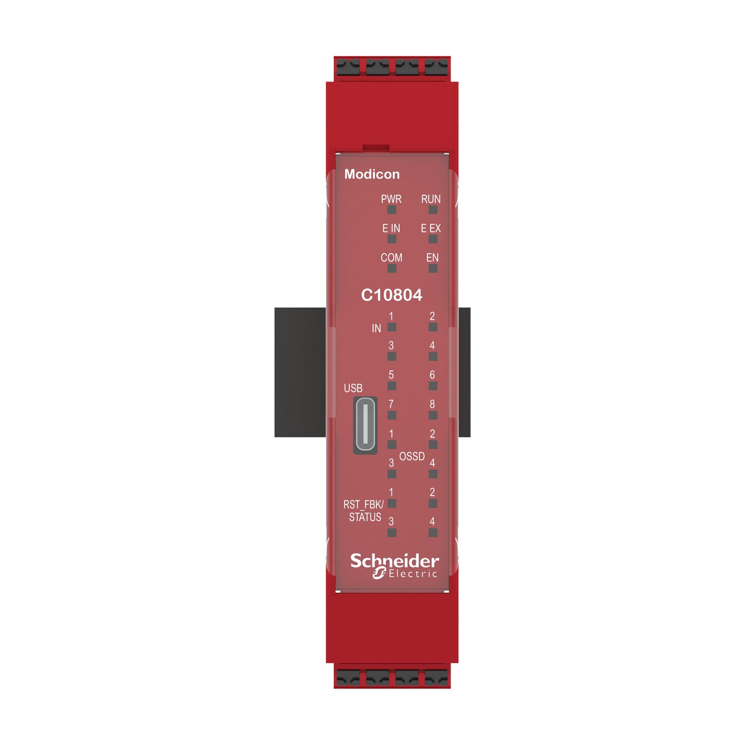 Picture of Safety controller, Modicon MCM, 8 inputs 4 outputs, combined with backplane expansion connector, spring