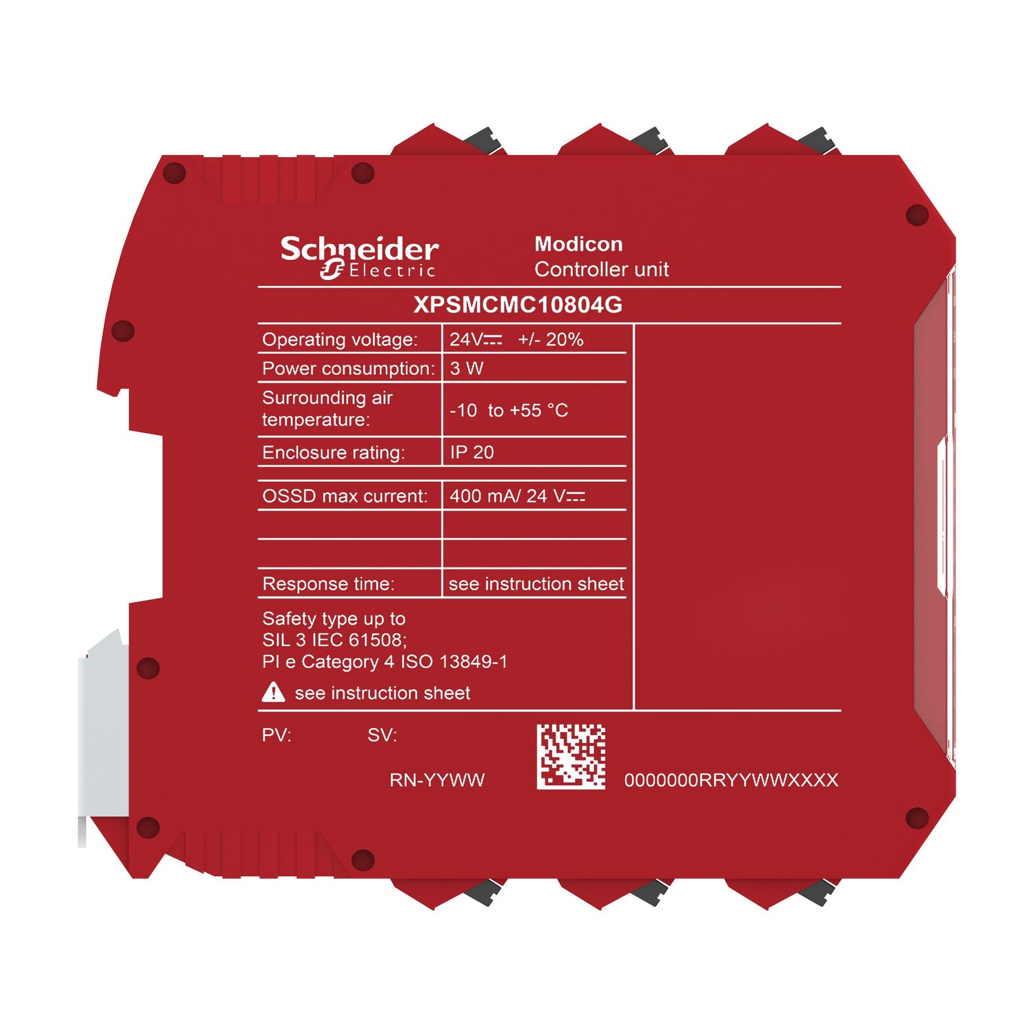 Picture of Safety controller, Modicon MCM, 8 inputs 4 outputs, monitors expansion modules, spring