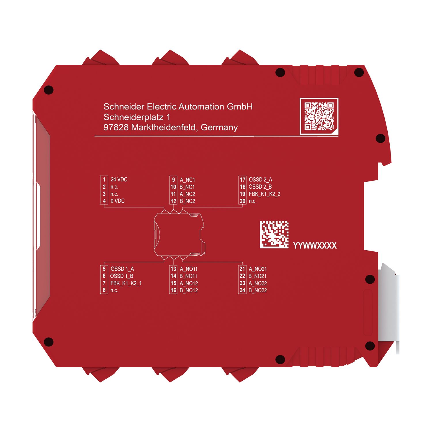 Picture of expansion module, Modicon MCM, 4 safety relay outputs, screw