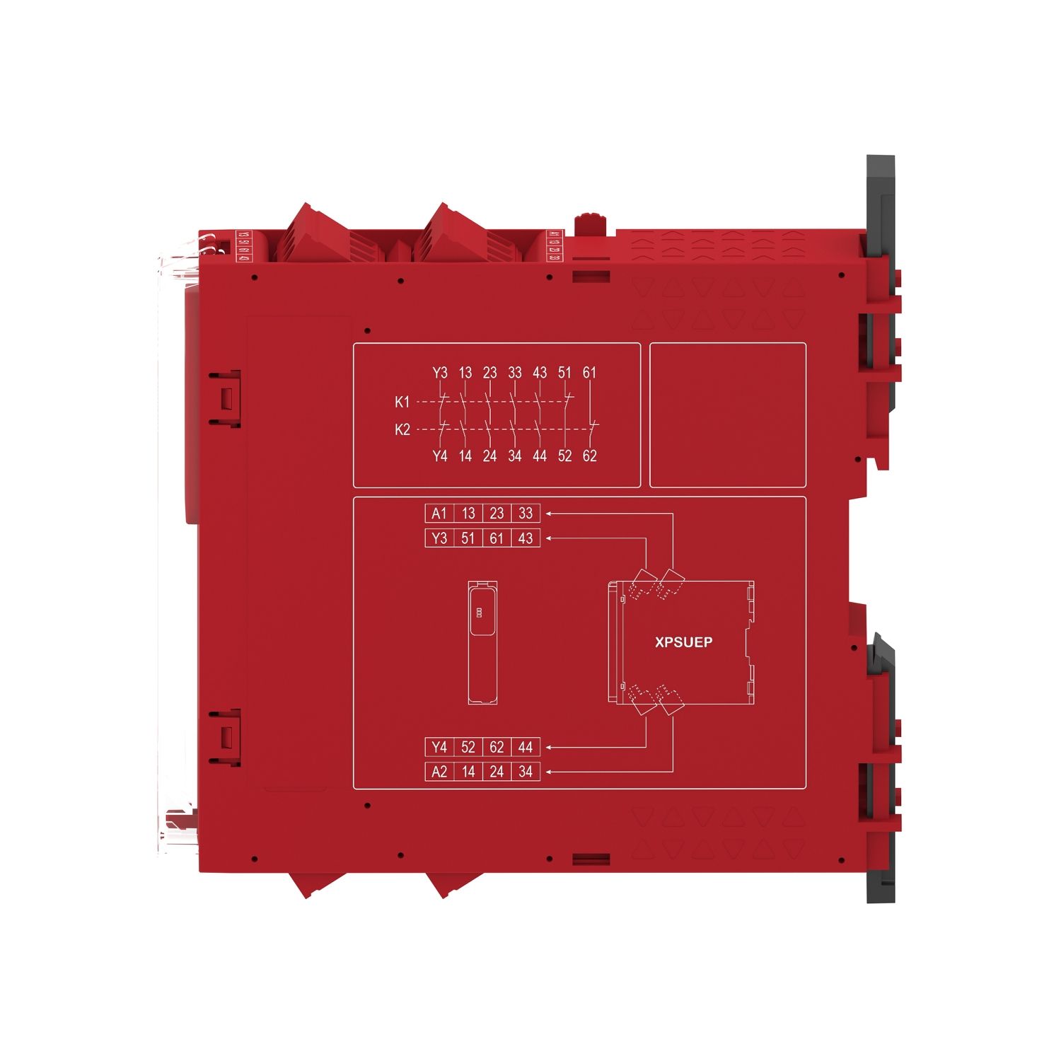 Picture of safety module, Harmony XPSU, Cat 4, expansion use with universal range, 24V AC or DC, screw
